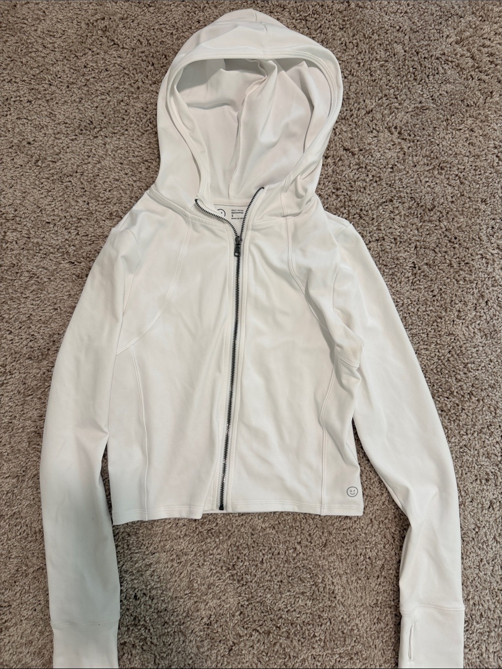 Hollister athletica White Full-Zip Hooded Utility Jacket